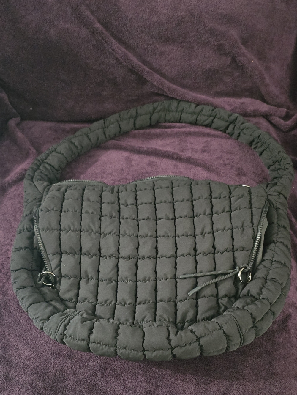 Source Unknown Quilted Padded Shoulder Bag in Black